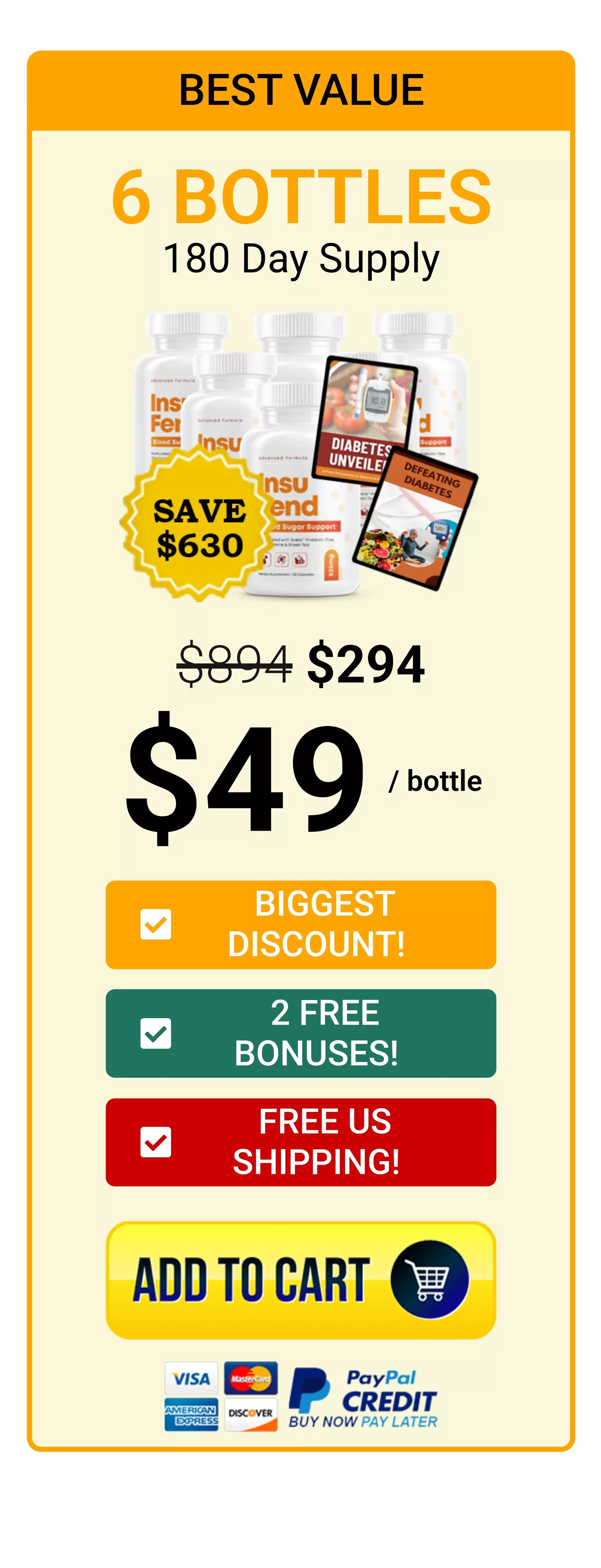 InsuFend™ 6 bottles pricing